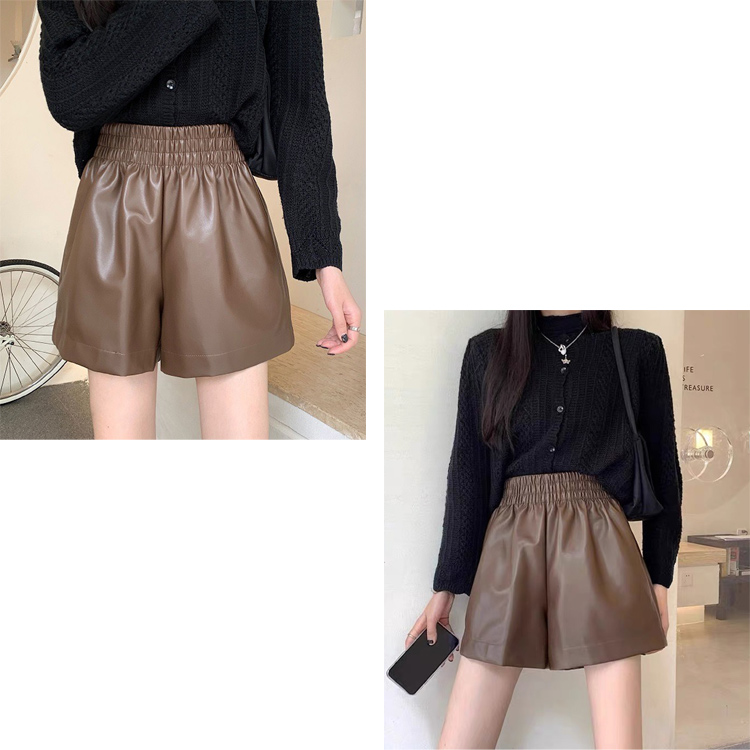 全品送料無料一部除く フェイクレザー ハイウエスト ショートパンツ レディース 韓国 おしゃれ プチプラ 