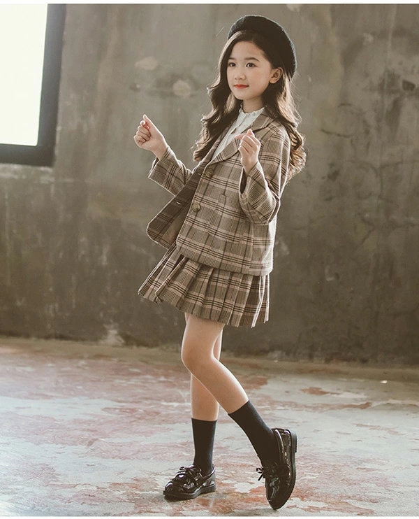 卒業式 スーツ 女の子 入学式 卒園式 キッズ 子供スーツ プリーツスカート 発表会 七五三 スカートスーツ 2点セット チェック柄 子供服 フォーマルスーツ 