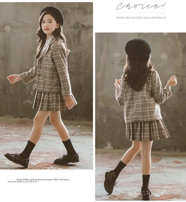卒業式 スーツ 女の子 入学式 卒園式 キッズ 子供スーツ プリーツスカート 発表会 七五三 スカートスーツ 2点セット チェック柄 子供服 フォーマルスーツ 