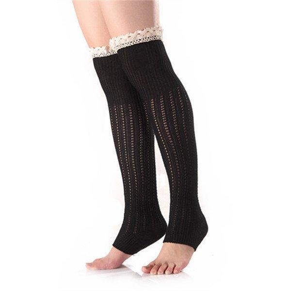 レッグウォーマー レディース 無地 レース付き おしゃれ 冷え取り ソックス 通学 厚手 ウォーマー 暖かい 可愛い 足首ウォーマー シンプル 美脚 
