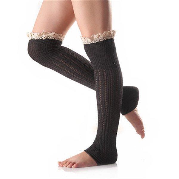 レッグウォーマー レディース 無地 レース付き おしゃれ 冷え取り ソックス 通学 厚手 ウォーマー 暖かい 可愛い 足首ウォーマー シンプル 美脚 
