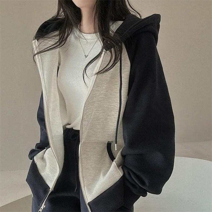 上下セット レディース セットアップ スウェット 切り替え ジップアップ 長袖 ジョガーパンツ ロングパンツ フード付き 