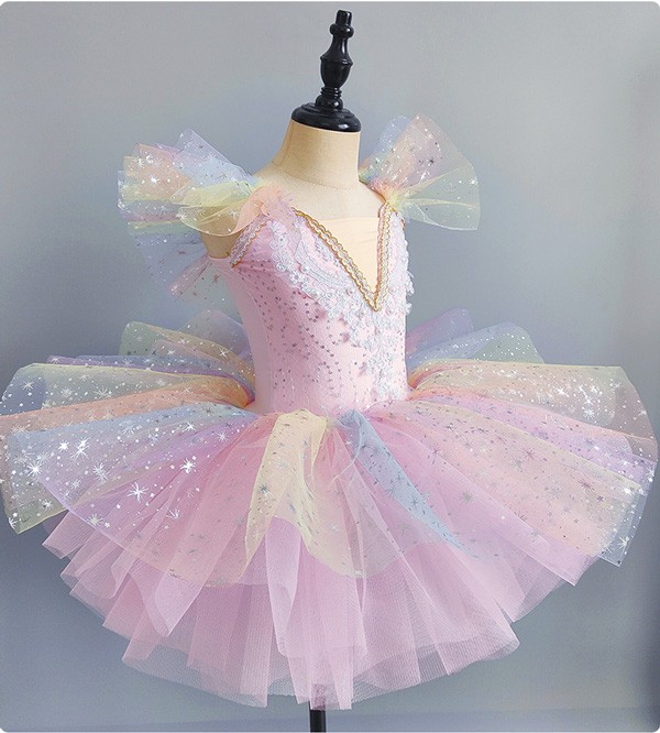 チュチュスカート バレエレオタード 子供 ダンス衣装 キッズ 演出 大きいサイズ バレエ発表会 子供用舞台衣装 子供バレエ 