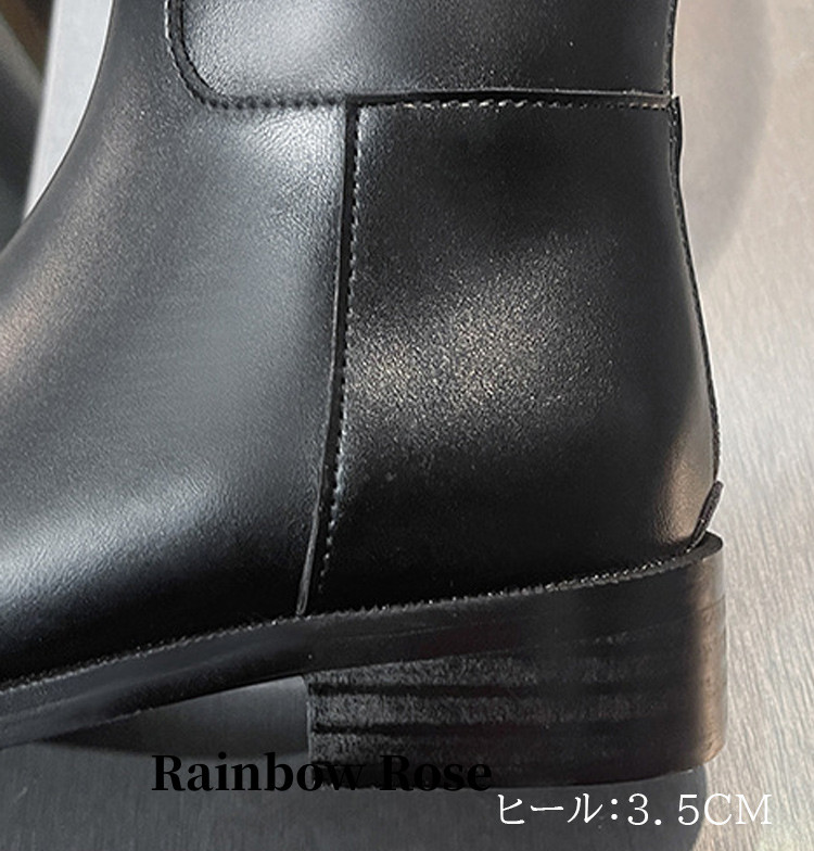 クーポンで12 100円！ ロングブーツ 。ジョッキーブーツ サマーブーツ スクエア靴 マ 大きいサイズ ロングブーツ サイドジッパー上品 キレイめローヒール 