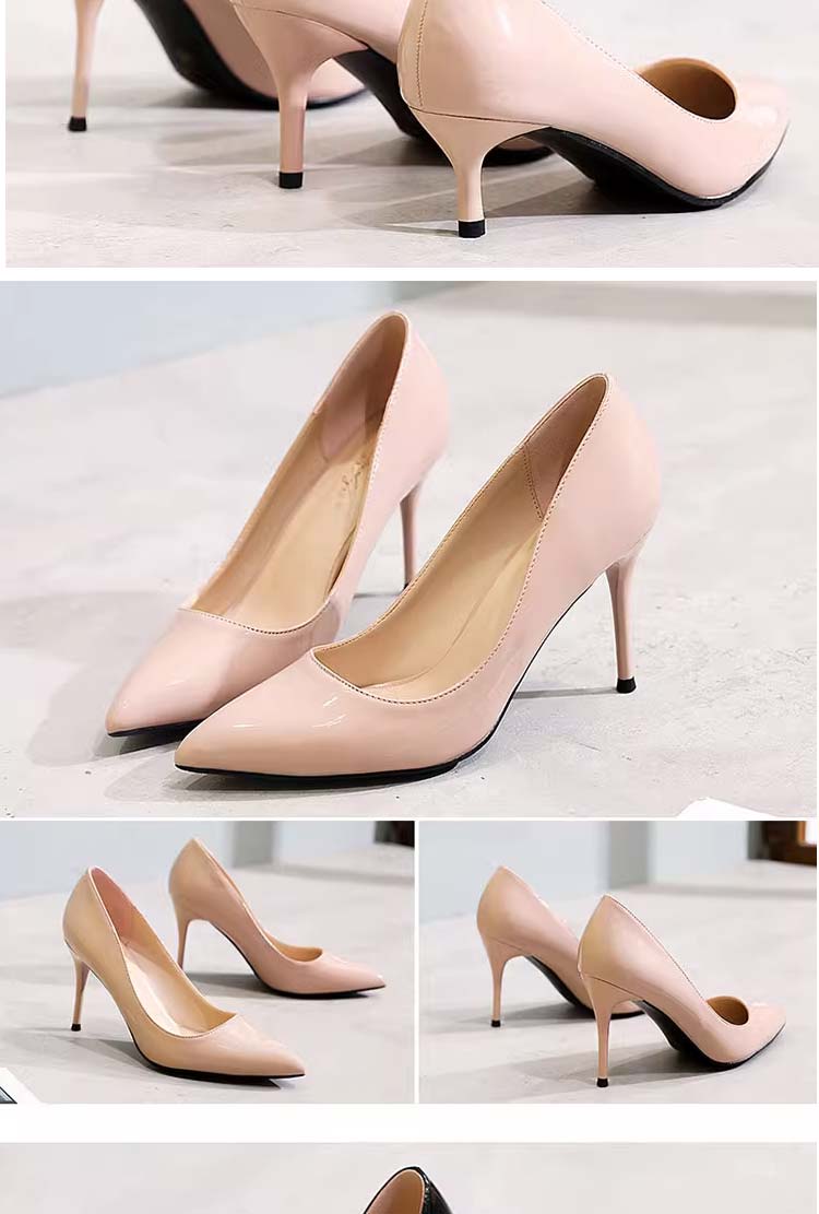 パンプス ポインテッドトゥ エナメル ピンヒール ブラック ベージュ 9CMヒール ピンク レッド送料無料 5 7 ホワイト 