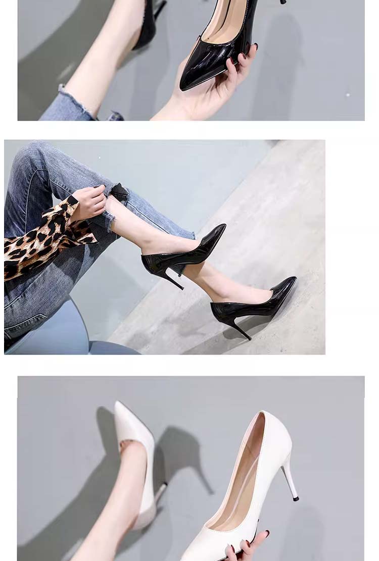 パンプス ポインテッドトゥ エナメル ピンヒール ブラック ベージュ 9CMヒール ピンク レッド送料無料 5 7 ホワイト 