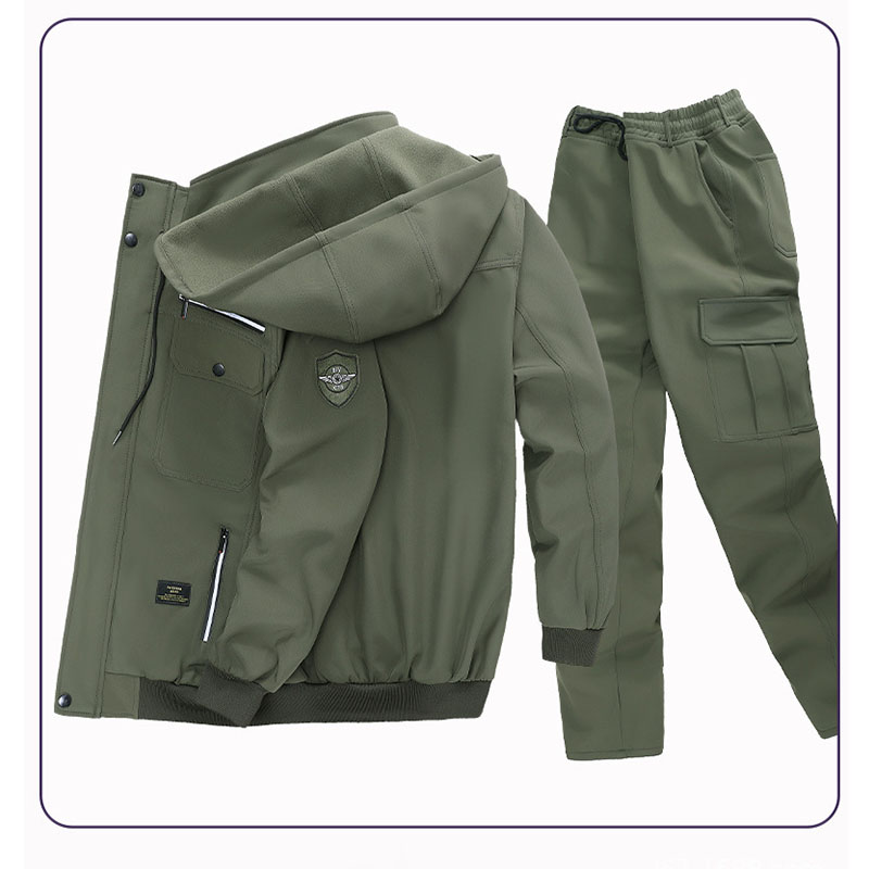 作業着 メンズ 上下セット ジャケット カーゴパンツ ストレッチ 冬用 黒 作業着 あたたかい 防水防寒ジャケット 防寒着 撥水 作業服 防風 軽量 保温 裏起毛 