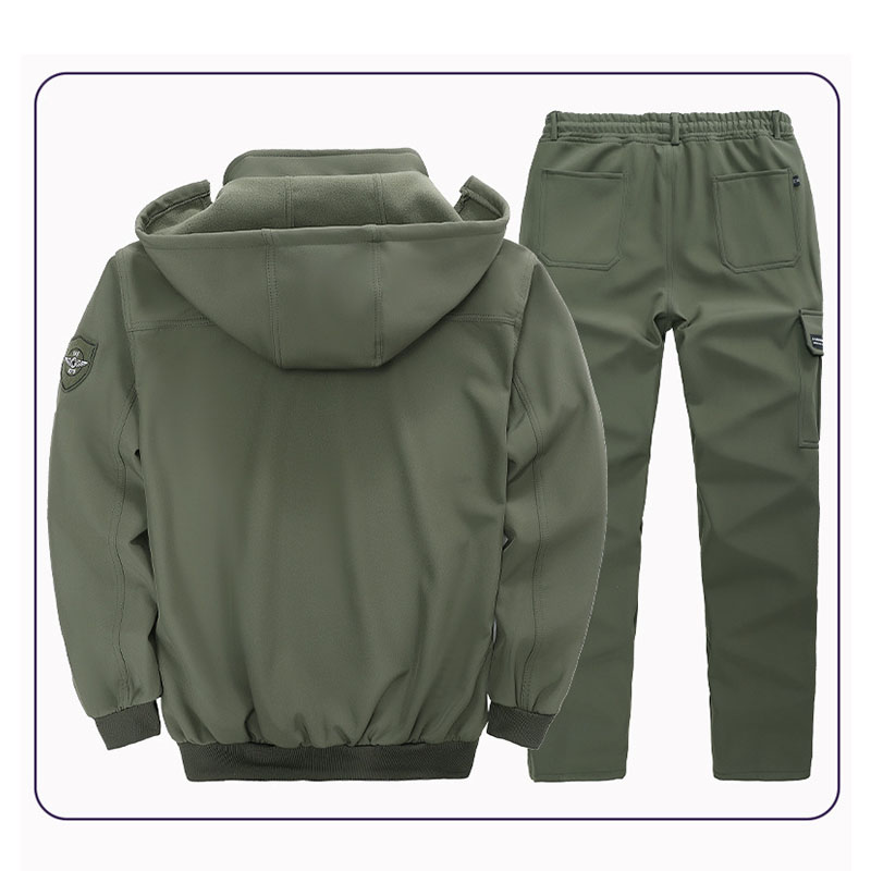 作業着 メンズ 上下セット ジャケット カーゴパンツ ストレッチ 冬用 黒 作業着 あたたかい 防水防寒ジャケット 防寒着 撥水 作業服 防風 軽量 保温 裏起毛 