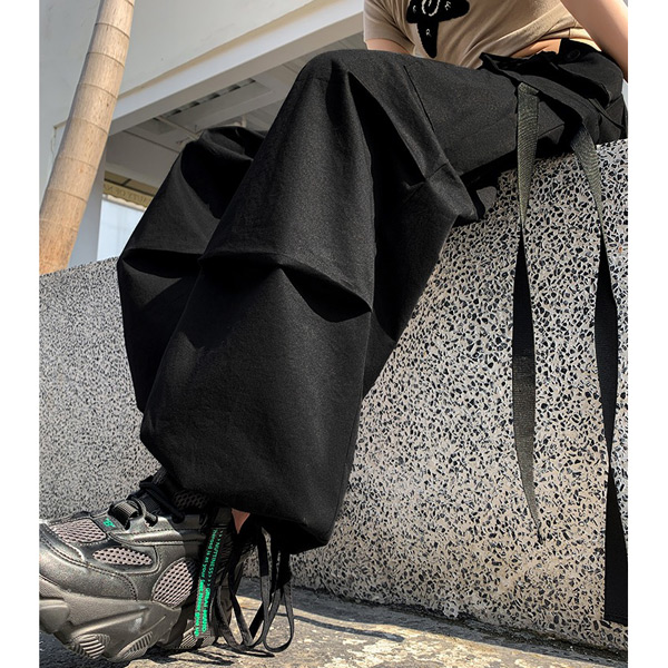 カーゴパンツ ワイドパンツ ドロストパンツ バギーパンツ 無地 ピンク コスチューム 衣装 黒 パンツ ヒップホップ ボトム ブラック ダンス 大きいサイズ個性的 