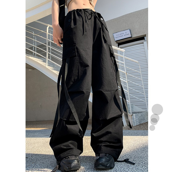 カーゴパンツ ワイドパンツ ドロストパンツ バギーパンツ 無地 ピンク コスチューム 衣装 黒 パンツ ヒップホップ ボトム ブラック ダンス 大きいサイズ個性的 