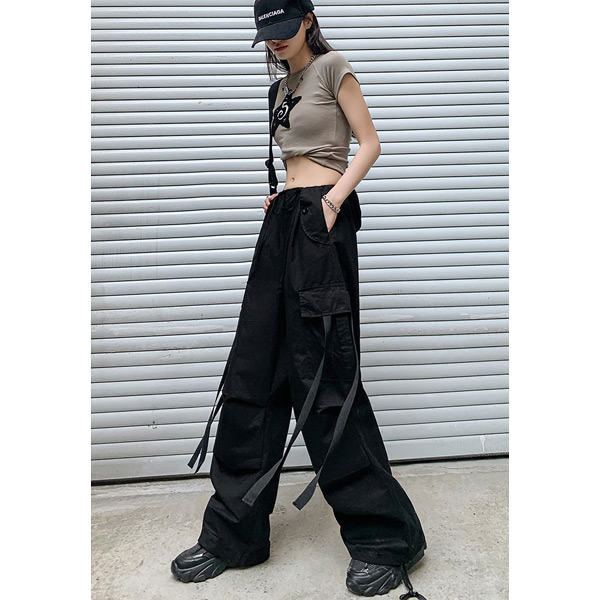 カーゴパンツ ワイドパンツ ドロストパンツ バギーパンツ 無地 ピンク コスチューム 衣装 黒 パンツ ヒップホップ ボトム ブラック ダンス 大きいサイズ個性的 