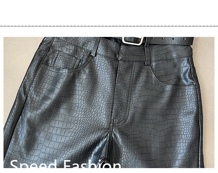 PU レザーワイドレッグパンツ レディース バギーパンツ ロング丈 ハイウエスト ズボン 大人 カジュアル ワイドレッグパンツ ボ体型カバー 