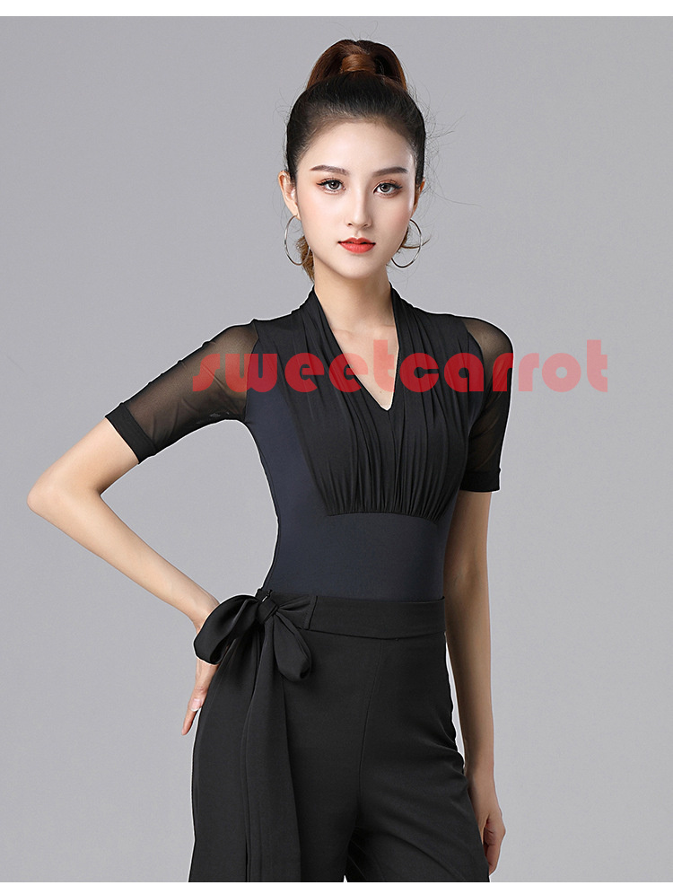 全3色 繋ぎ トップス ラテン衣装 レディース お洒落 ダンス ステージ衣装 モダン 練習着 社交 レッスン着 ダンス衣装 一体式 社交ダンス レッスンウェア 