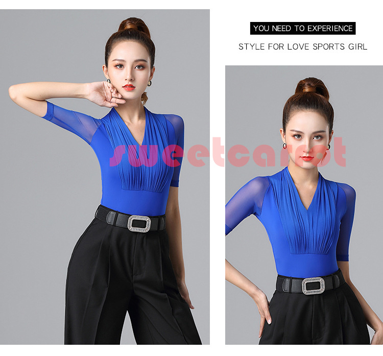 全3色 繋ぎ トップス ラテン衣装 レディース お洒落 ダンス ステージ衣装 モダン 練習着 社交 レッスン着 ダンス衣装 一体式 社交ダンス レッスンウェア 