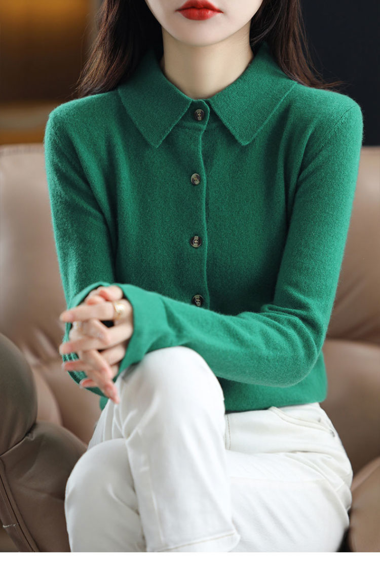 襟付き ニット カーディガン レディース 秋冬 ポロ襟 あったか きれいめ ゆったり カシミヤ 羽織り アウター 体型カバー 可愛い 韓国ファッション トップス 