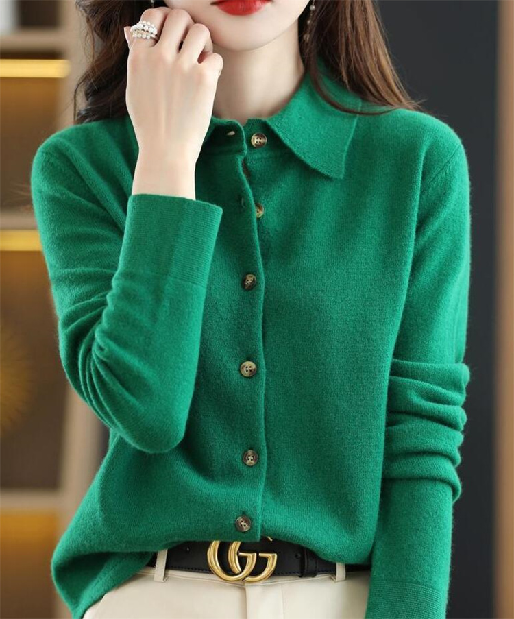 襟付き ニット カーディガン レディース 秋冬 ポロ襟 あったか きれいめ ゆったり カシミヤ 羽織り アウター 体型カバー 可愛い 韓国ファッション トップス 