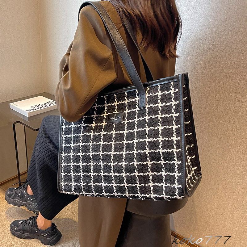 バッグ レディースかばん トートバッグ ショルダーバッグ ハンドバッグ チェック柄 通勤オシャレ 布鞄 通学 ワーク カジュアル カバン お出掛け 女子 