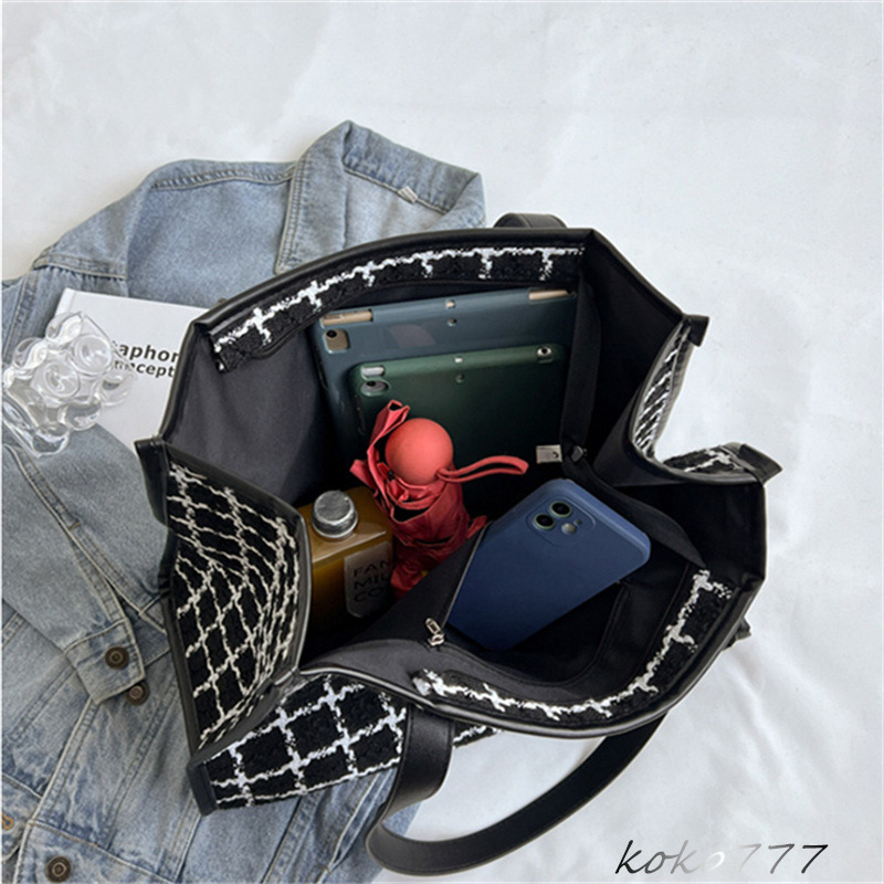 バッグ レディースかばん トートバッグ ショルダーバッグ ハンドバッグ チェック柄 通勤オシャレ 布鞄 通学 ワーク カジュアル カバン お出掛け 女子 