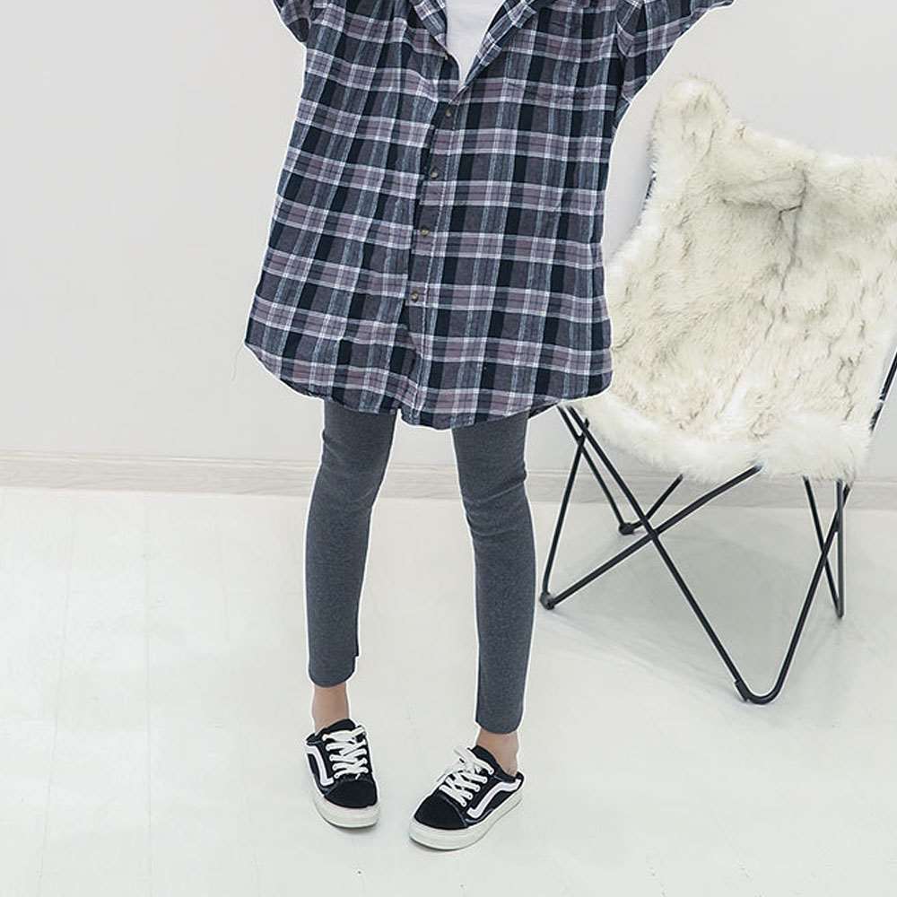 裏起毛 レギンス パンツ スリット入り ボウエストゴム 防寒 タイツ 