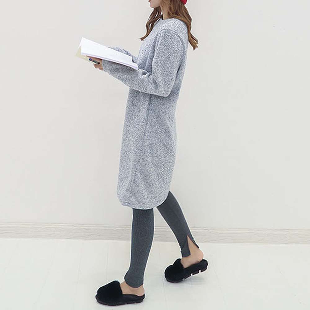 裏起毛 レギンス パンツ スリット入り ボウエストゴム 防寒 タイツ 