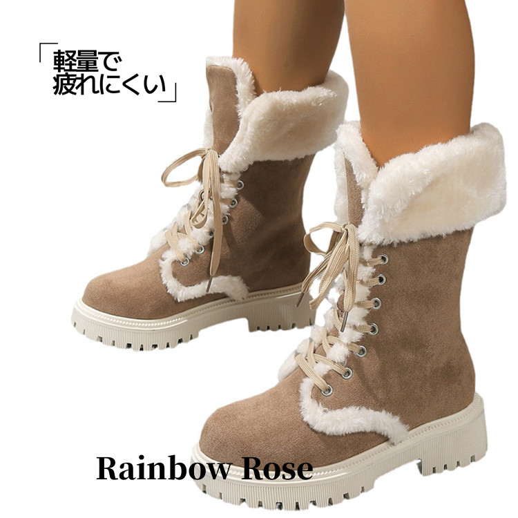 ムートンブーツ レディース ボア スノーブーツ ショートブーツ 裏起毛 ブーツ ぺたんこ ファー シューズローヒール ショート 厚底 女性 歩きやすい ミドルブーツ