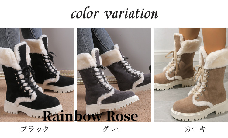 ムートンブーツ レディース ボア スノーブーツ ショートブーツ 裏起毛 ブーツ ぺたんこ ファー シューズローヒール ショート 厚底 女性 歩きやすい ミドルブーツ