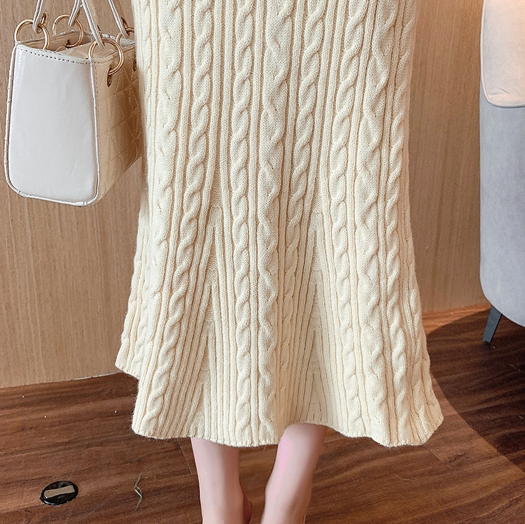 ニットセットアップ レディース 秋冬 長袖 ニットトップス 丸首 着痩せ タイトスカート 通勤 オシャレ 上品 