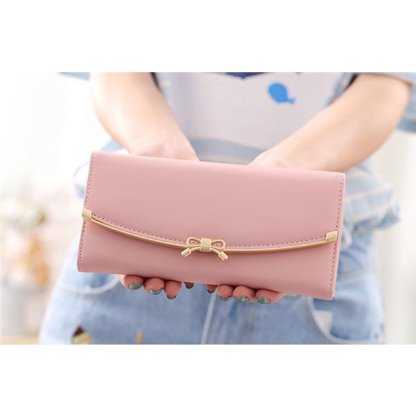 長財布 レディース ファスナー さいふ 大容量 オシャレ がま口 就職祝い ギフト 誕生日 かわいい クリスマス 金具 リボン スキミング防止 