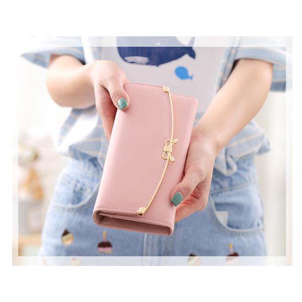 長財布 レディース ファスナー さいふ 大容量 オシャレ がま口 就職祝い ギフト 誕生日 かわいい クリスマス 金具 リボン スキミング防止 