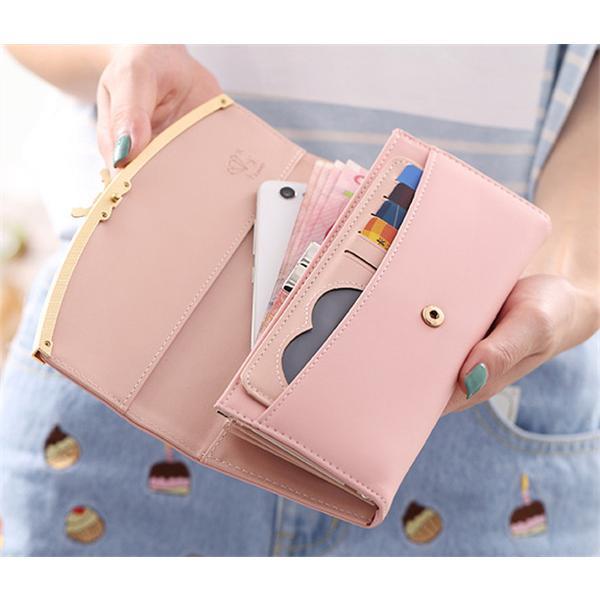長財布 レディース ファスナー さいふ 大容量 オシャレ がま口 就職祝い ギフト 誕生日 かわいい クリスマス 金具 リボン スキミング防止 