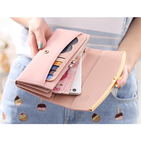 長財布 レディース ファスナー さいふ 大容量 オシャレ がま口 就職祝い ギフト 誕生日 かわいい クリスマス 金具 リボン スキミング防止 