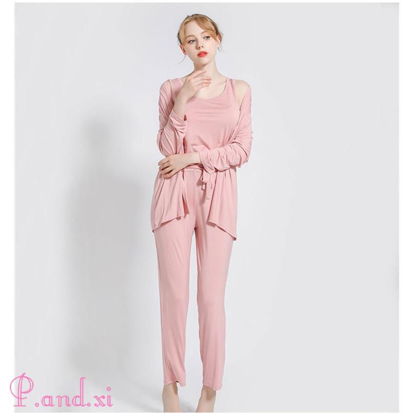 ルームウェア 3点セット 部屋着 リラックスウェア パジャマ レディース 春 ロングパンツ カーディガン ダンクトップ カットソー 羽織 夏 柔らかめ シンプル 