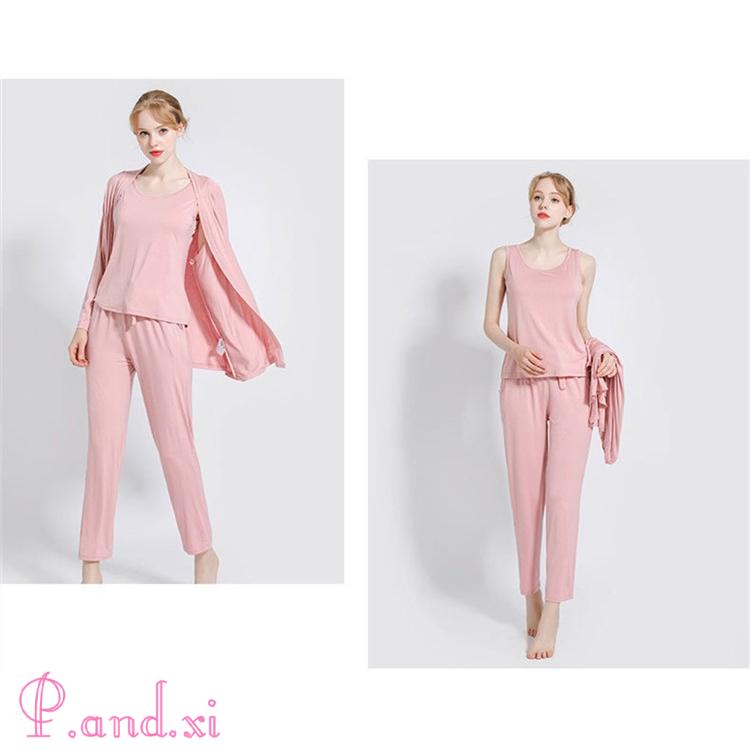 ルームウェア 3点セット 部屋着 リラックスウェア パジャマ レディース 春 ロングパンツ カーディガン ダンクトップ カットソー 羽織 夏 柔らかめ シンプル 