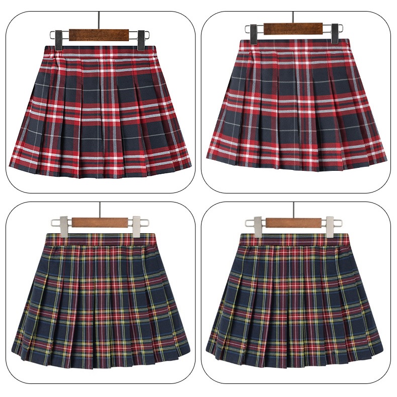 キュロットスカート キッズ 女の子 レトロ チェック柄 無地 小学生 スカート 制服 プリーツスカート 子供服 女子 かわいい ガールズ スクール 