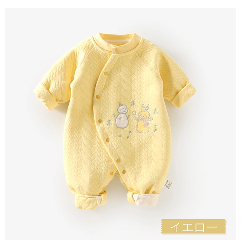 ベビー 服 秋冬 赤ちゃん カバーオール ロンパース 長袖 秋 0-24ヶ月 ベビー服 シンプル カバーオール コットン 男の子 春 子供服 前開き キッズ服 冬 女の子 