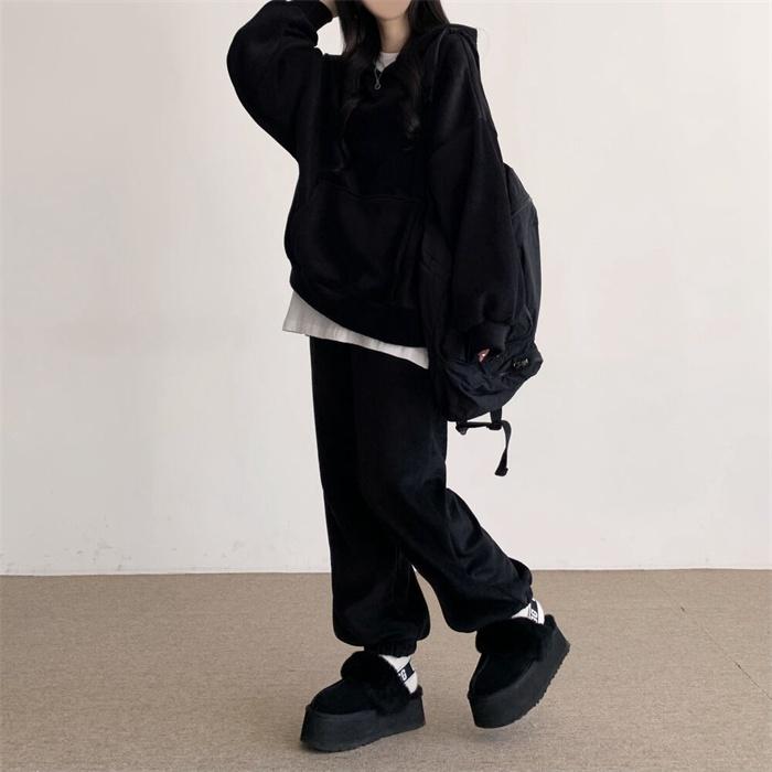 上下セット レディース セットアップ ルームウェア スウェット 暖か クルーネックトップス ボスポーツウェア 重ね着風 