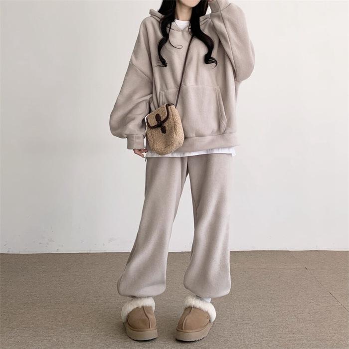 上下セット レディース セットアップ ルームウェア スウェット 暖か クルーネックトップス ボスポーツウェア 重ね着風 