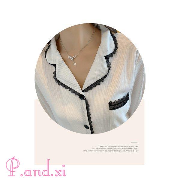 パジャマ レディース 春夏秋 長袖パジャマ ロングズボン 綿 部屋着 韓国風 レース プレゼント 可愛い シャツパジャマ ルームウェア上下セット 快適 寝巻き 