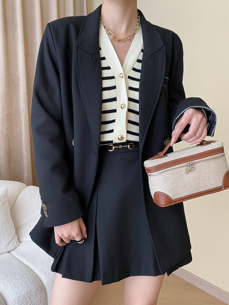 カーディガン レディース 韓国 ニット ボーダー 柄 秋 春 黒 カジュアル おしゃれ 白 エレ秋冬 Vネック ポケット 大人 