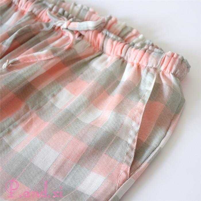 ガーゼ ルームウェア パジャマ ロングパンツ単品 レディース メンズ チェック 寝間着 大きいサイズ 綿100% 秋 ベア 寝巻き 快適 冬 部屋着 カップル 2重ガーゼ 