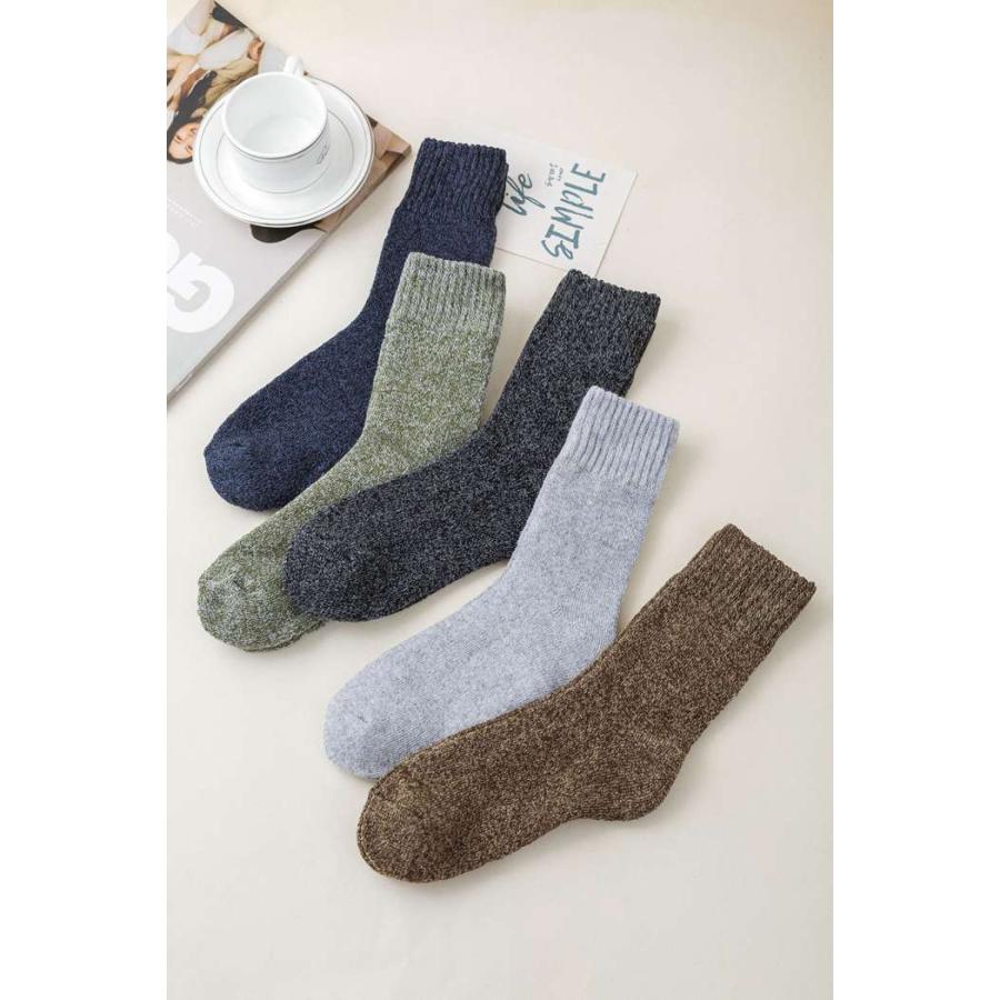 靴下 ソックス メンズ 5足セット 暖かい ビジネスソックス 秋冬 抗菌 男性 スポーツ クルーソックス ストライプ 防臭 ルームソックス 