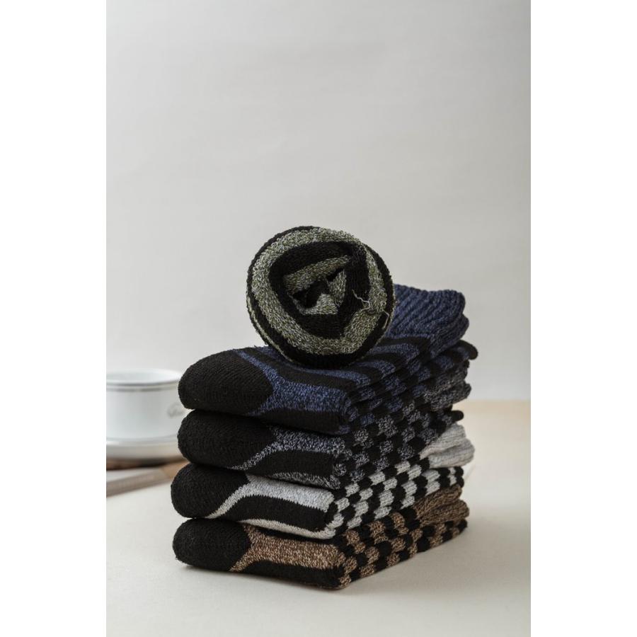 靴下 ソックス メンズ 5足セット 暖かい ビジネスソックス 秋冬 抗菌 男性 スポーツ クルーソックス ストライプ 防臭 ルームソックス 