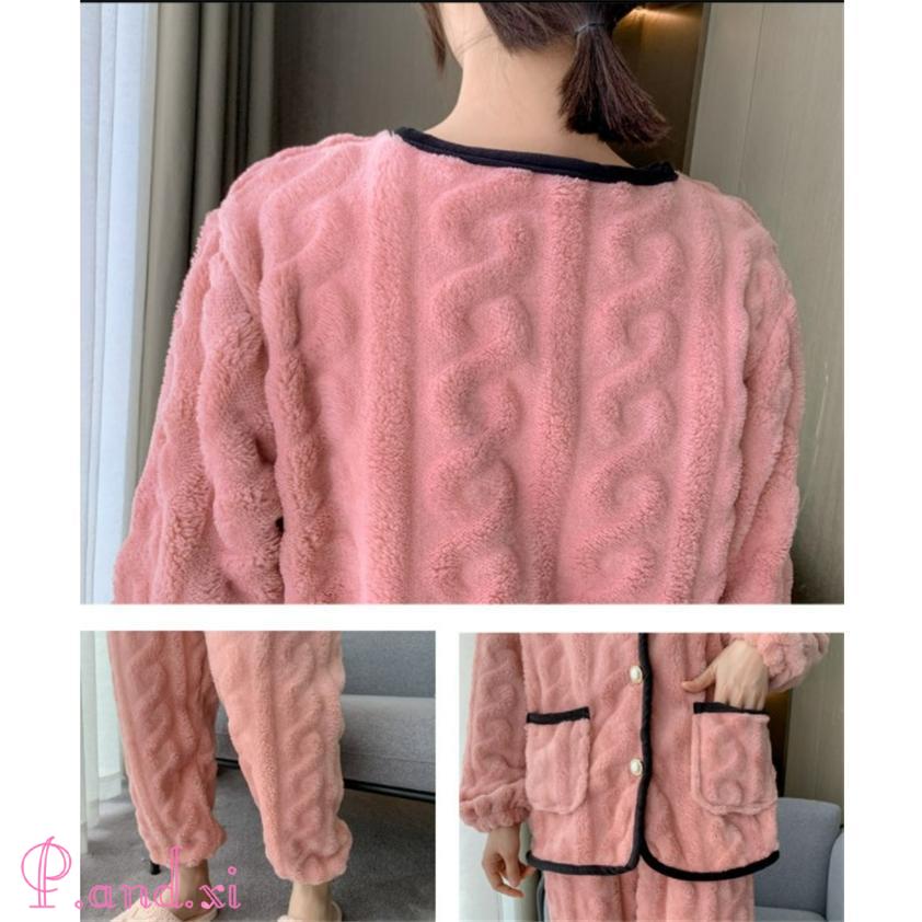 ルームウェア 上下セット 冬 パジャマ レディース 長袖 秋冬 上下パジャマ パジャマ かわいい もこもこ ルームウェア 部屋着 前開き あったかい 