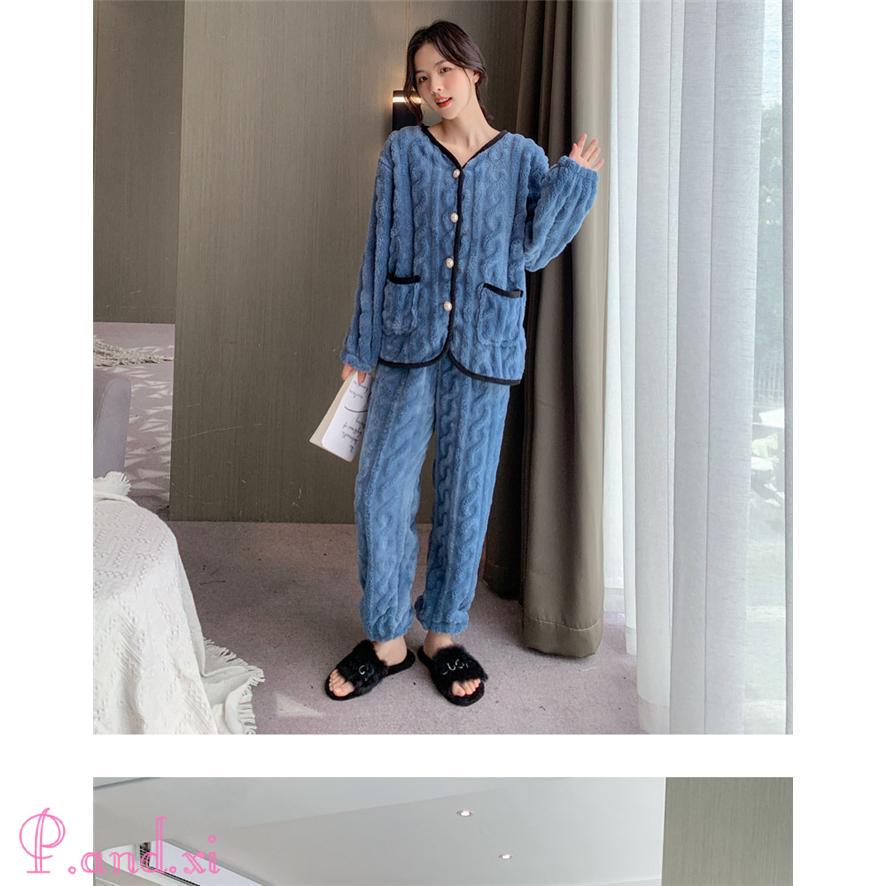 ルームウェア 上下セット 冬 パジャマ レディース 長袖 秋冬 上下パジャマ パジャマ かわいい もこもこ ルームウェア 部屋着 前開き あったかい 