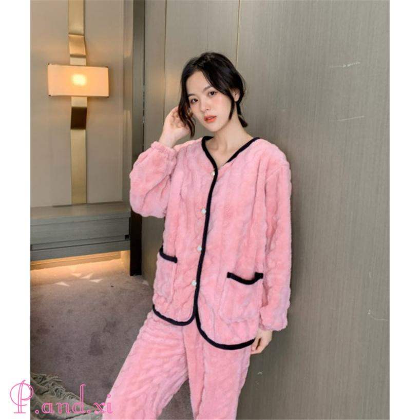 ルームウェア 上下セット 冬 パジャマ レディース 長袖 秋冬 上下パジャマ パジャマ かわいい もこもこ ルームウェア 部屋着 前開き あったかい 