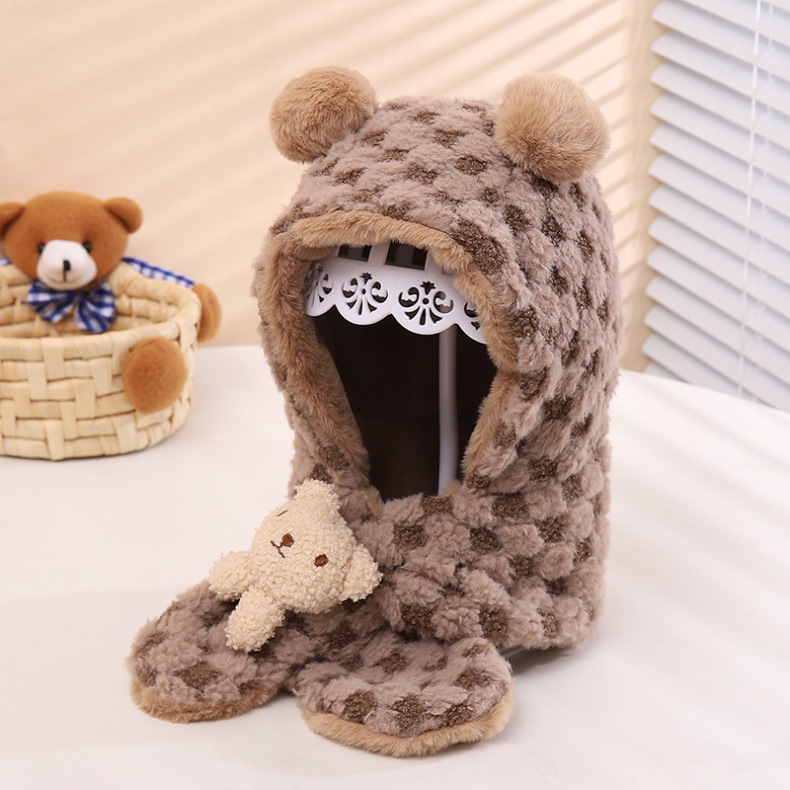 キッズフードマフラー 2IN1 マフラー フード 一体型 子ども用 かわいい 帽子 おしゃれ 寒さ対策 冬用品 ファッション ふわふわ 柔らかい 防寒 全5色 