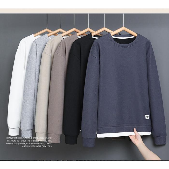 トレーナー スウェット メンズ トップス 裏起毛 ワッフル 長袖 暖かい 無地 クルーネック ワッフル編み 防寒 おしゃれ 重ね着風 