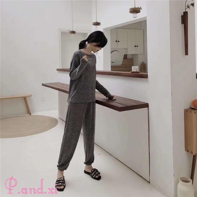 パジャマ ルームウェア ナイトウェア 2点セット レディース 上下セット かわいい 長袖 セットアップ ロングパンツ カットソー 部屋着 シンプル 寝巻き 