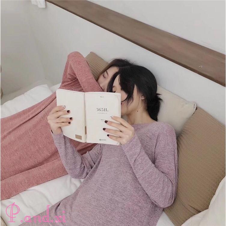 パジャマ ルームウェア ナイトウェア 2点セット レディース 上下セット かわいい 長袖 セットアップ ロングパンツ カットソー 部屋着 シンプル 寝巻き 