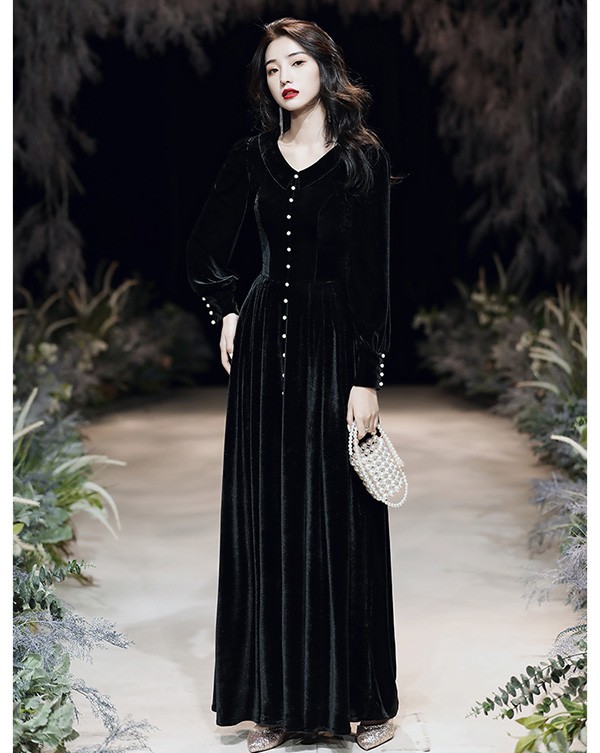 ロングドレス ドレス ロング 演奏会 袖あり 長袖 大人 上品 シンプル カシュクール 発表会 ピアノ 